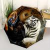 "Yin Yang Tiger Wanduhr: Harmonie im Design Regenschirm, Tragbarer 3-fach Kompakt-Regenschirm für Damen & Herren ES12