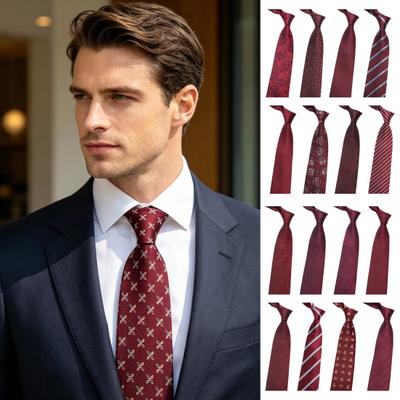 Gravata Masculina Cor Vibrante Formal Listrada com Bolinhas para Terno de Vestir Versátil para Negócios Gravata de Noivo para Casamento