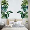 Wall Decal Sticker 2Pcs Self-adhesive Leaves PVC Tropical Plant Background Home Decor