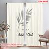 2pcs 2D Flat Printing Curtain God's Child Leaf 100% Polyester Fabric Without Electricity Seasonal Party & Holiday Decor Use for