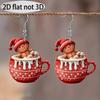 Retro Cross-Border Acrylic Gingerbread Man Christmas Coffee Cup Earrings