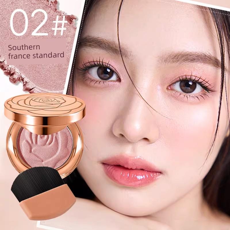 [Same Style as Zhao Lusi] French Brand Three-In-One Blush Palette, Highlighter, Contouring, and Color-Correcting All-In-One for Daily Light Makeup