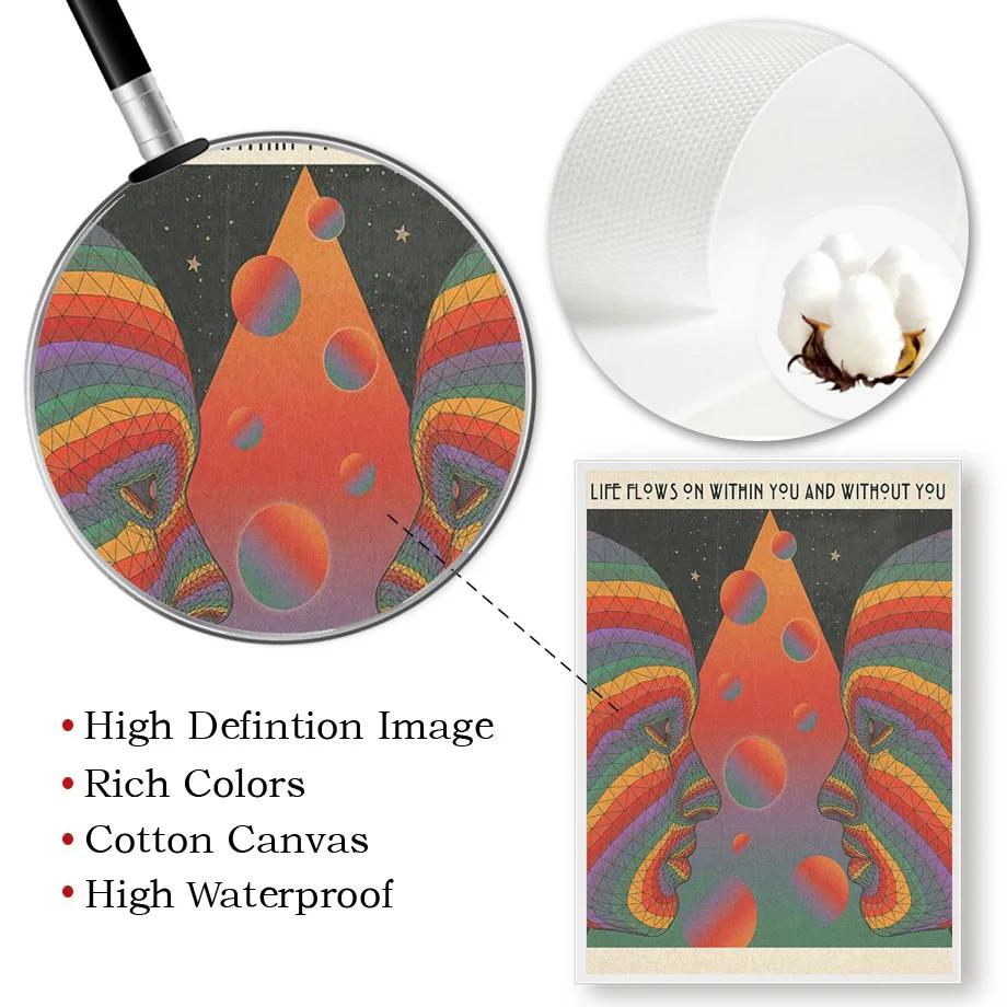 Psychedelic Eye Mushroom Rock Band Retro Boho Wandkunst Nordic Poster Leinwand Malerei Drucke Wandbilder für Wohnzimmer Dekor