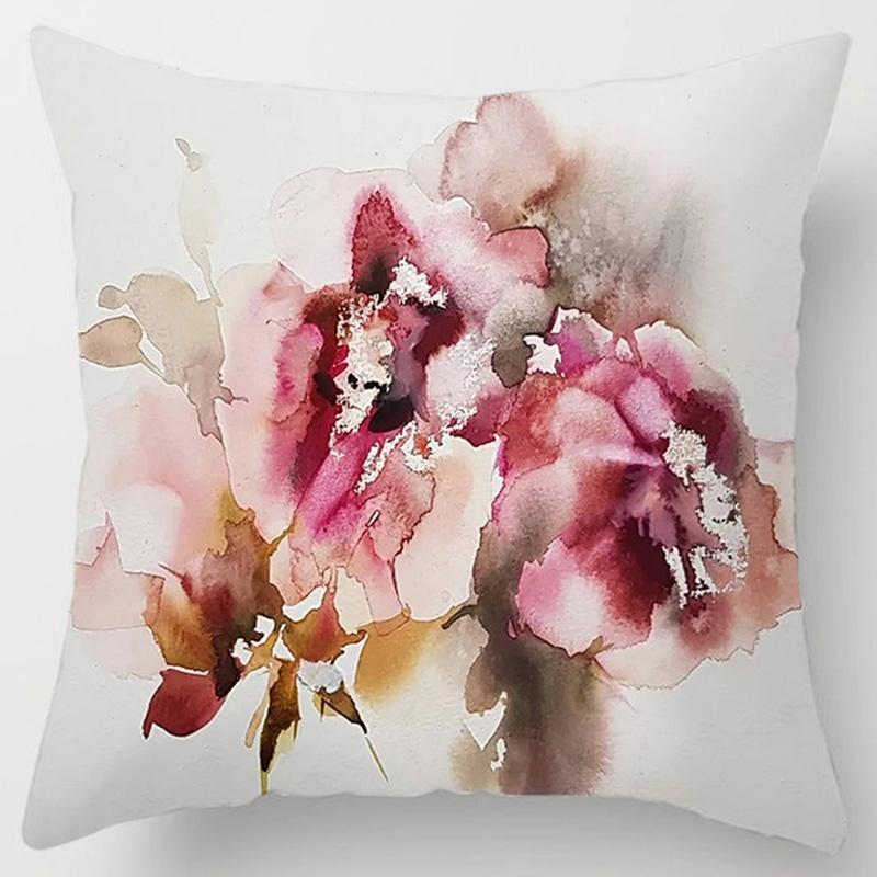 Flower Printing Series Pillow Gift Home Office Decoration Pillow Bedroom Sofa Car Cushion Cover