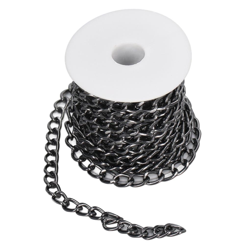 Twisted Chain Curb Chain Black Plated Chain Spool Jewelry Tools Chain Roll  DIY Crafts