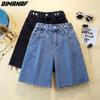 DIMANAF Summer Jeans Long Pants Women Elastic Loose Straight Casual Tassel Female Basic Straight Trousers Wide Leg Pants Blue 4XL  AA