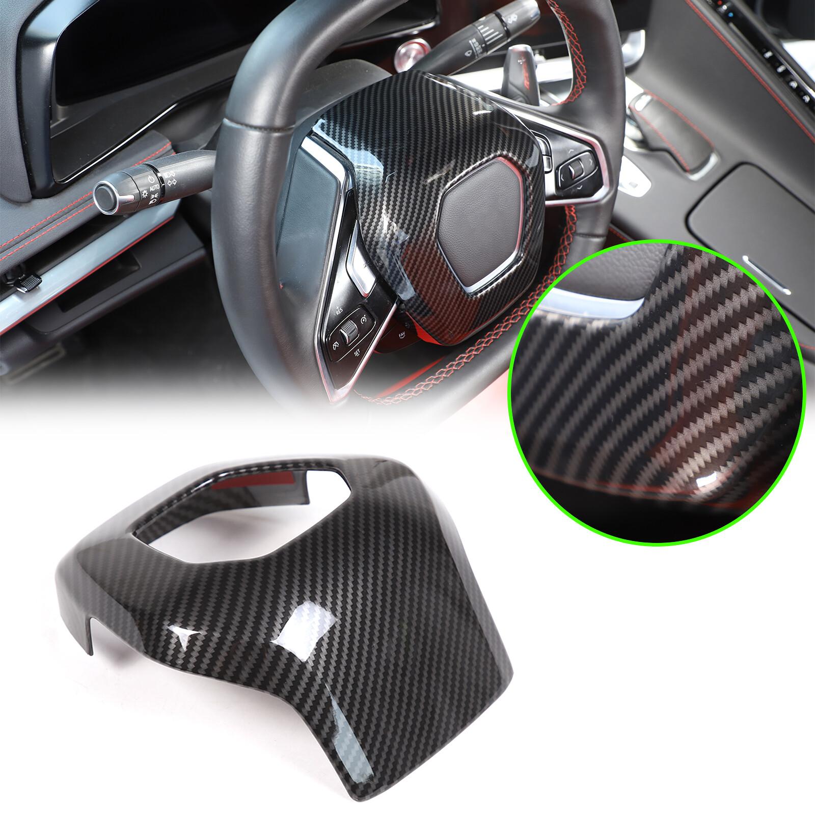 ABS Carbon Fiber Steering Wheel Frame Trim Cover Fit for Corvette C8 -25 US