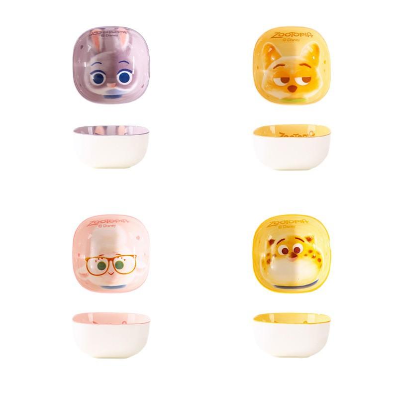 4-teiliges Disney Zootopia Judy Nick Dessertschalen-Set, Schulsachen, Neuheit Snackschale, für Dips Saucen, Gewürze, Leicht zu reinigende Dippschalen