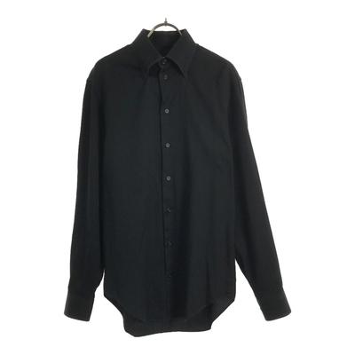 Stripe Long Sleeve Button Down Shirt 38 Black Men's Used