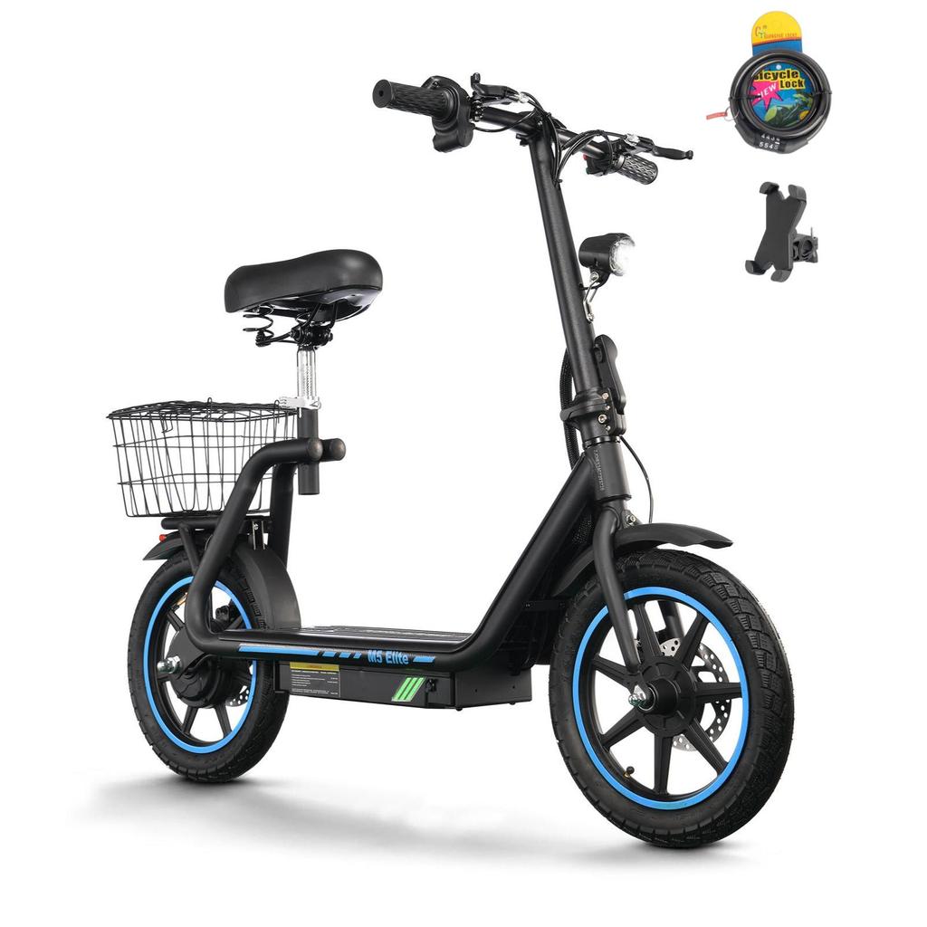 Elektrická kolobežka TWOFISH M5-Elite s košíkom 14" pneumatika 500W motor 48V13Ah batéria Max. rýchlosť 40km/h Max. dojazd 30km Čierna