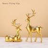 1 Pair of Resin Deer Ornaments, High-end Creative Wine Cabinet Living Room Office Desktop Decoration Housewarming Gift