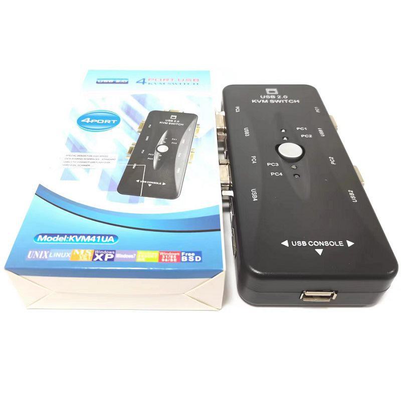 

Переключатель USB KVM 2-в-1, подключает 2 или 4 компьютера к одному дисплею 4UK Converter