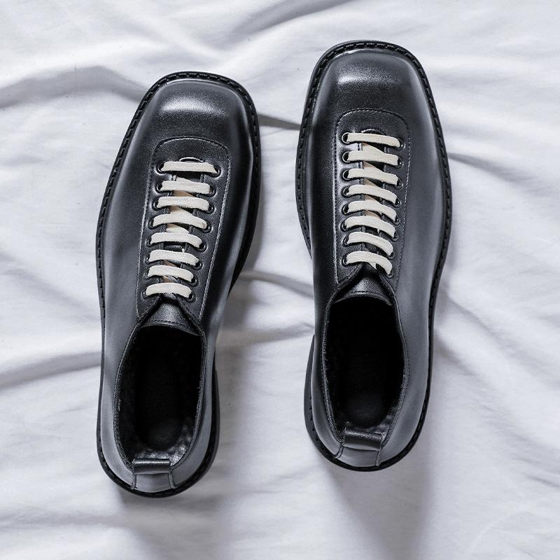 Höstmode Casual Små Läderskor Herr Brittisk Kostym Affär Herrskor Nya Skor i Hongkong-stil 2019-R