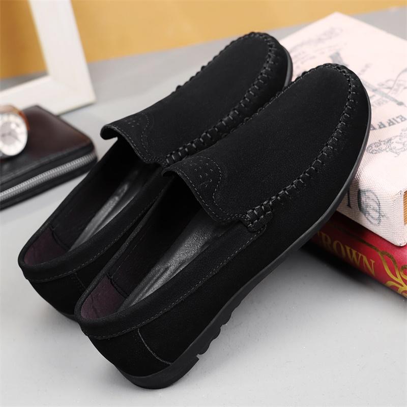 Fashion Genuine Leather Men's Business Shoes All-match Mens Slip on Shoes Outdoor Mens Comfortable Loafers High Quality Casual Flats