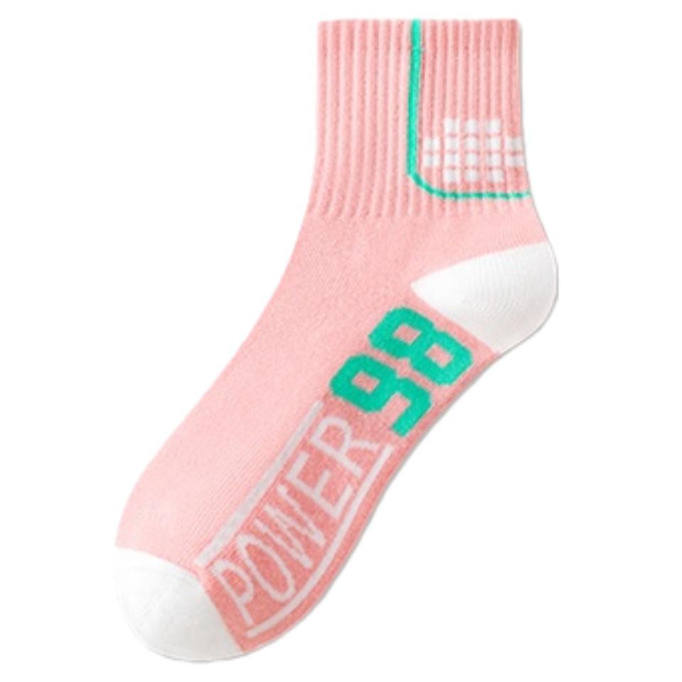 Women's Mid-Calf Pure Cotton Running Socks for Spring and Autumn - Ideal for Outdoor Sports, Badminton, and Basketball.