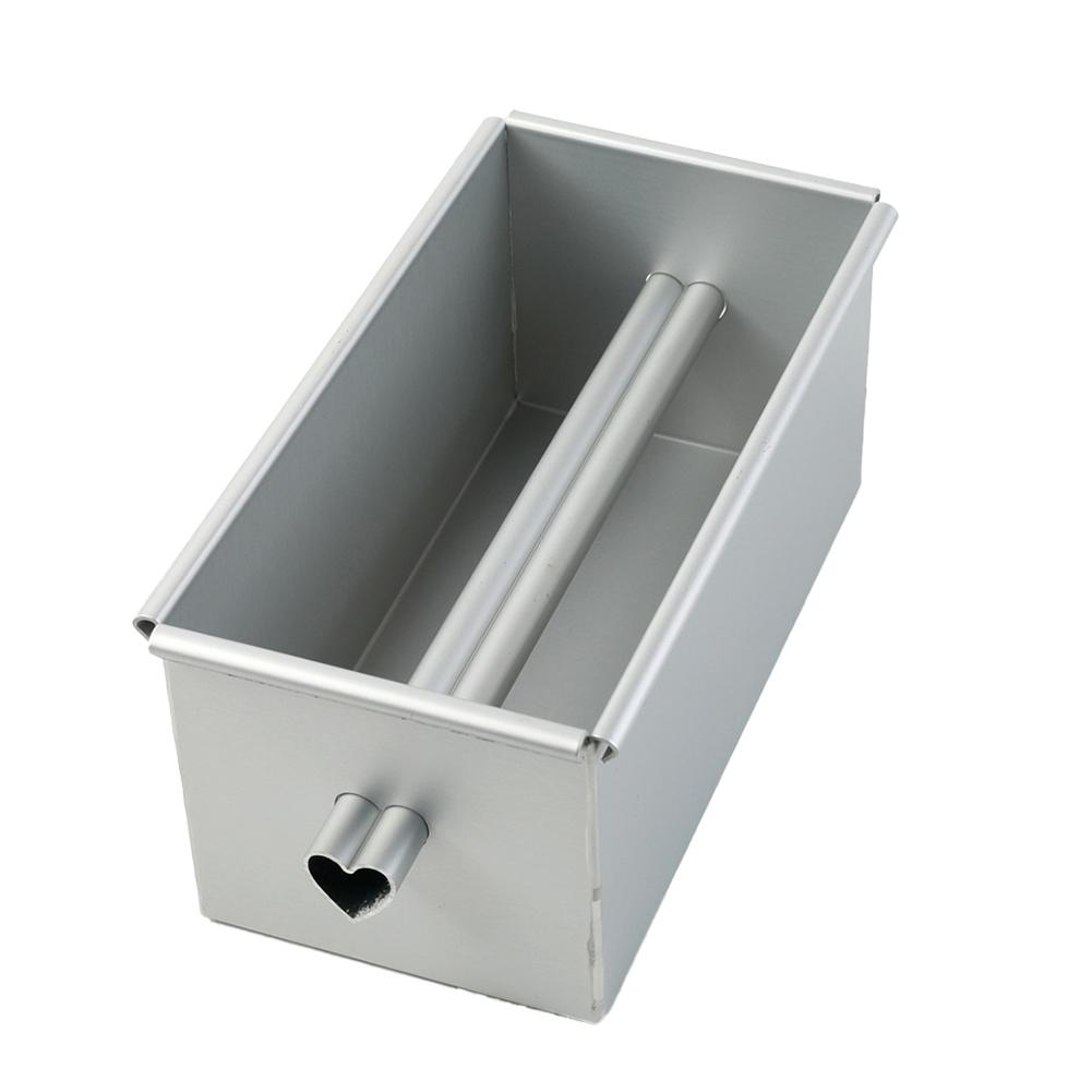 Non Stick Square Bread Loaf Pan with Flowing Heart Design for Perfect Cakes