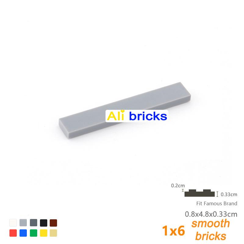 200pcs Bulk Building Blocks Figure Bricks Smooth 1x6 11 Colors Educational Creative Size Compatible With Brand Toys for Children