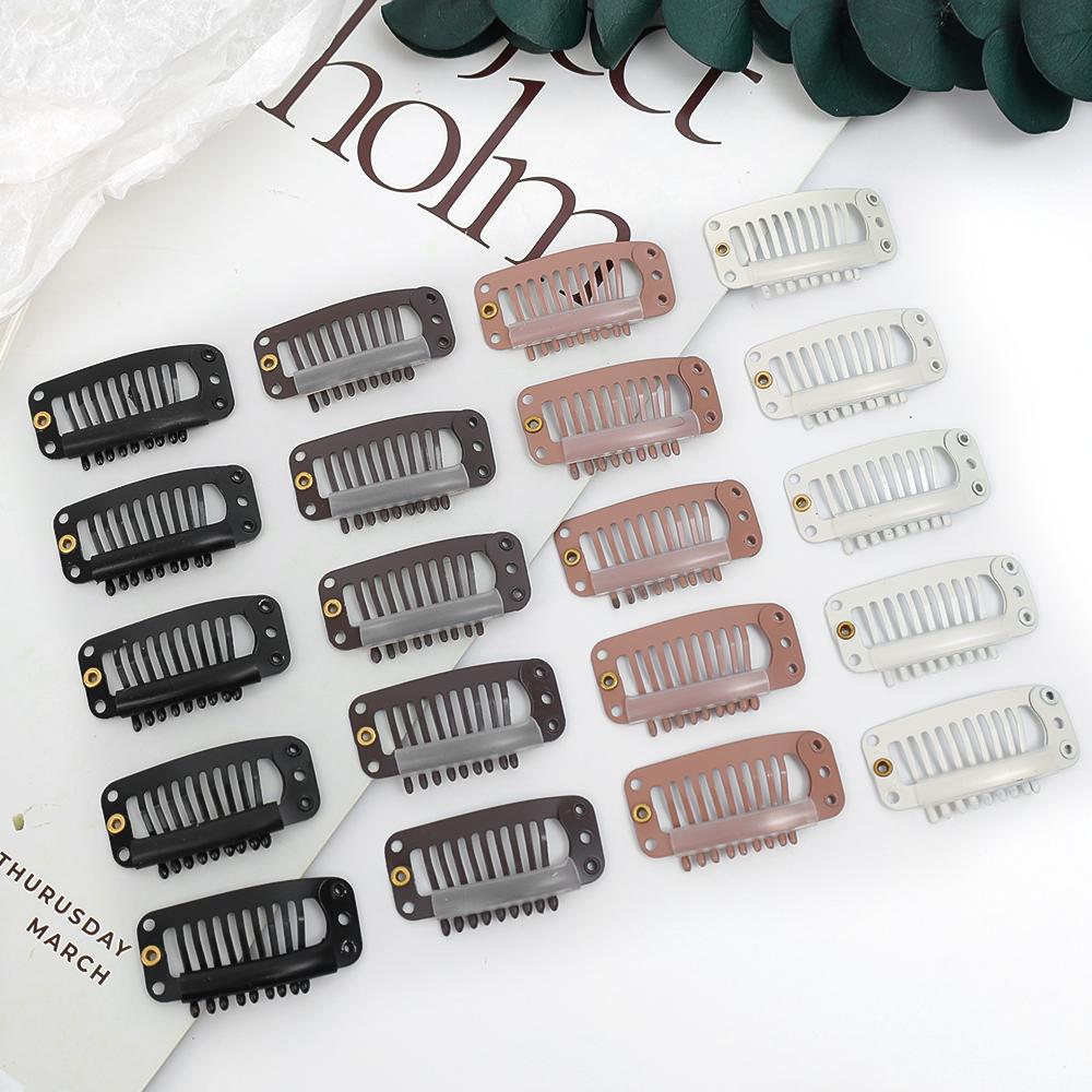 Wig Clips U-shape Metal Snap Claw Clip with Soft Rubber 9 Teeth Jewelry for Women Berets Caps Hair Pins DIY Accessories