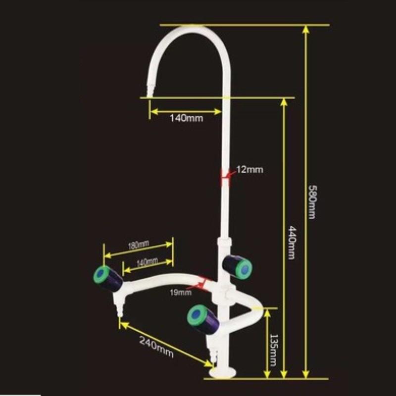 Higher Teaching Embedded Water Faucet Laboratory Copper Spray Plastic Faucet Universal Education Triple Faucet