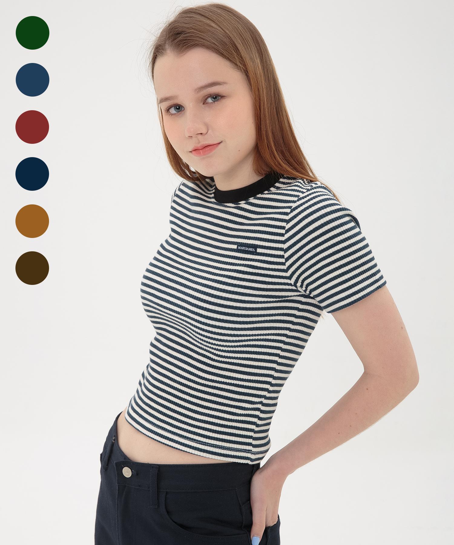 Mary James (W Acendio Crop T (6 Color) Brown