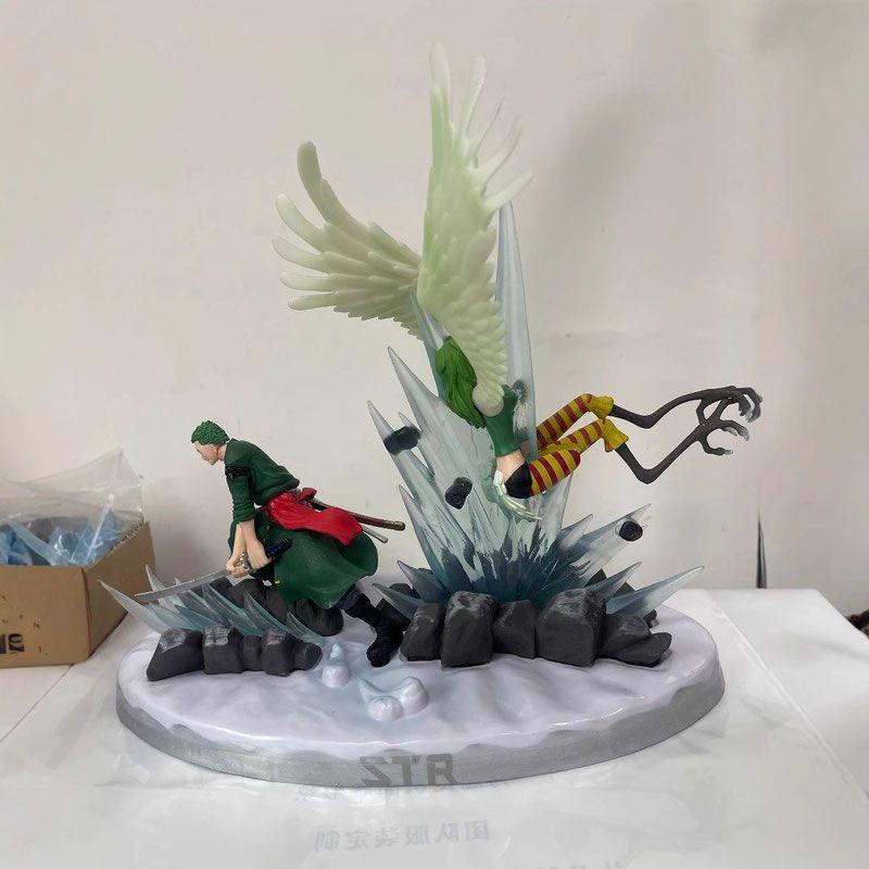 

In Stock New One Piece Anime Figure Roronoa Zoro Vs Monet Shocking Scene Gk Hand-Made Anime Model Play Christmas Birthday Gift