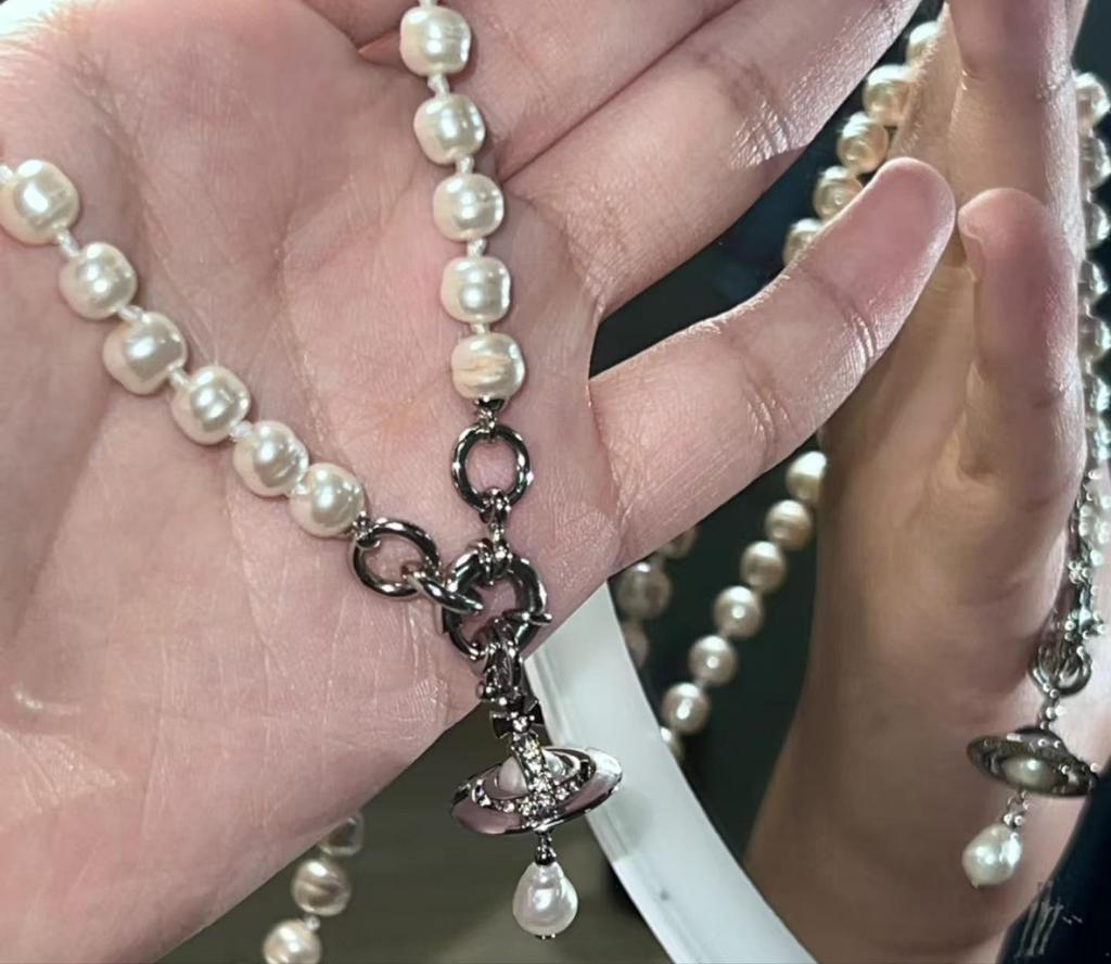 Empress Dowager Baroque Pearl Teardrop Necklace