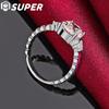 925 Sterling Silver Big AAA Zircon Ring Fashion Jewelry