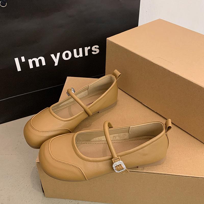 Autumn new fashion light mouth outer wear flat-soled single shoes soft-soled fairy with skirt casual Mary Jane shoes girl