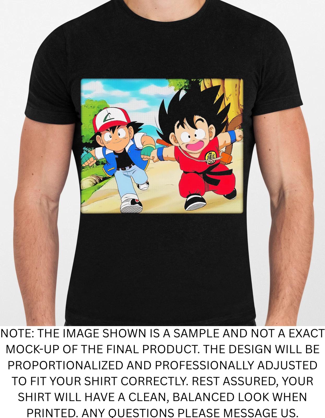 Men s and Women s T-shirts Goku N Ash Graphic XXL