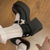 Fashion Women's thick heel shoes autumn new round head shallow mouth thick sole anti-slip wear Mary Jane shoes