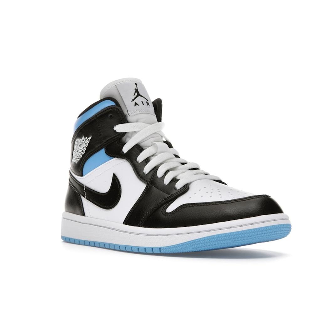 Air Jordan 1 Mid University Blue Women Sneakers White Black BQ6472-102