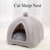 Winter Warm Dog Nest Semi Enclosed Cat House Super Soft Foldable Plush Pet House Suitable for Small and Medium Sized Cat/Dog Bed