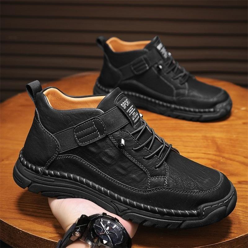 Men's High-top Casual Shoes Handmade Shoes Casual Sneakers Plus Size 39-48