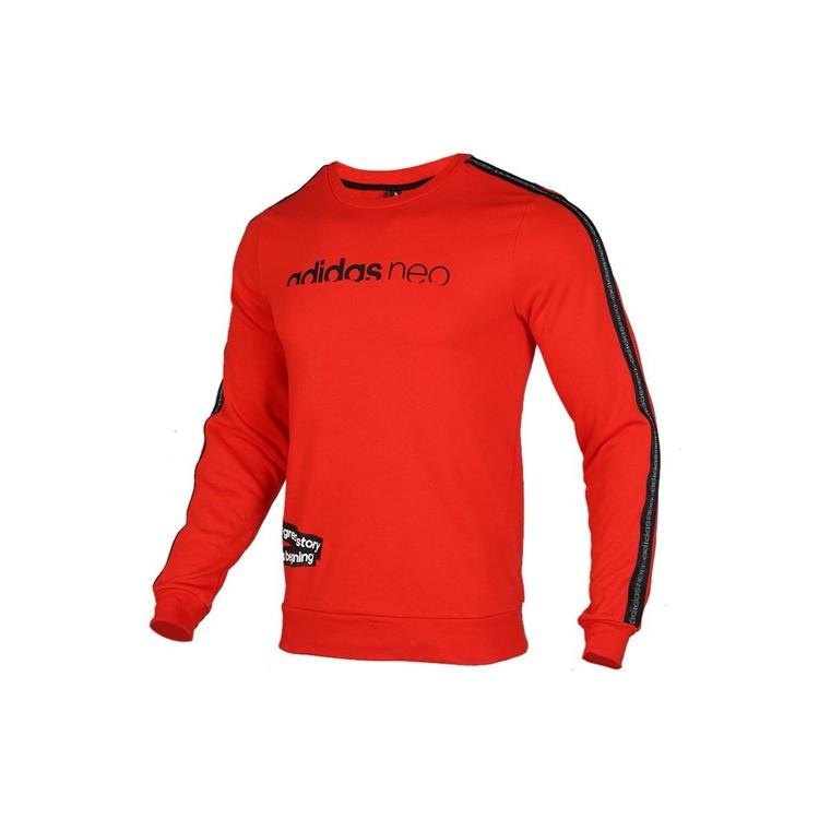 adidas neo M UT SWEAT Sports Round Neck Pullover Red Men s EI4351 M