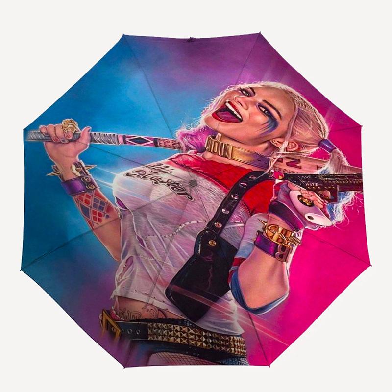 1pc Harley Quinn Artwork Umbrella with Plastic Handle,Cartoon Pattern,Suitable for All Seasons Multi-functional Umbrella380