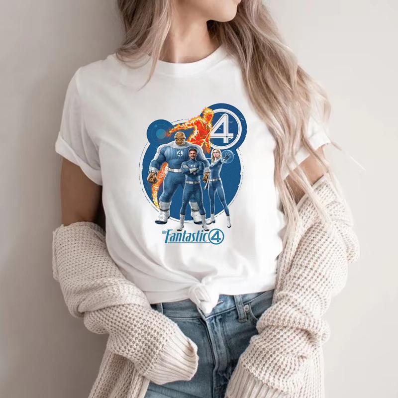 Fantastic Four Shirt Fantastic 4 Logo TShirt First Steps Johnny Storm HuUnisex Torch Tees Reed Richards MCU Merch Y2k Fandom Gift S
