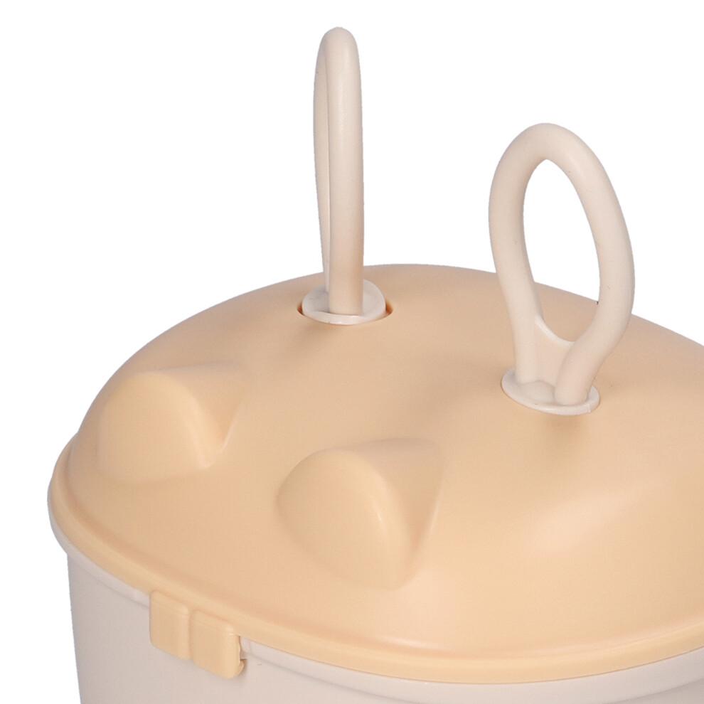 Cutie Portabilă pentru Lapte Praf pentru Bebeluși în Formă de Urechi de Iepuraș, Depozitare Alimente Gustări, Cutie PP Sigilată cu Linguriță, Galben