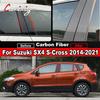 8x Schwarz Auto Glänzend Piano Schwarz Für Suzuki Scross SX4 2014- Autotür Fenster Mitte Säule B C Säule Pfosten Spiegel Effekt