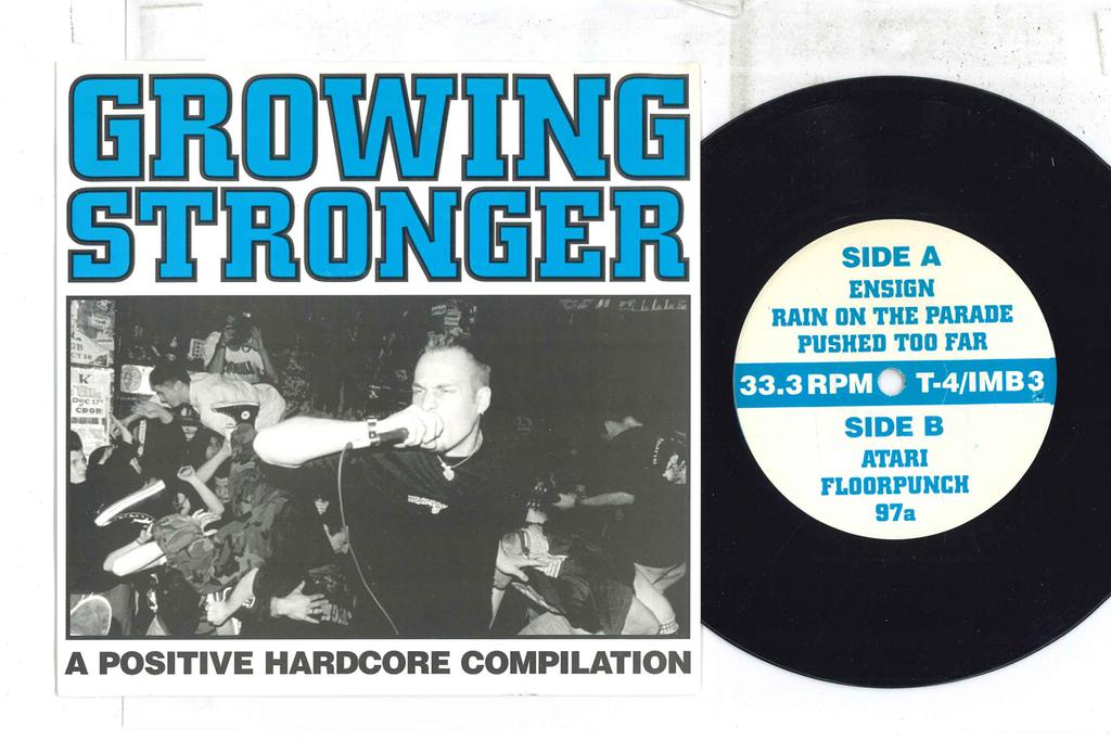 7inch Record VARIOUS - Growing Stronger (A Positive Hardco T4 TEAMWORK 1997 US Rock Used