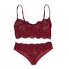 2 Teile/satz Sexy Hohl Durchsichtige Spitze Unterwäsche Set Sling Bh Mid-rise Slip Set Einfarbig Ultra-dünne unterwäsche Set