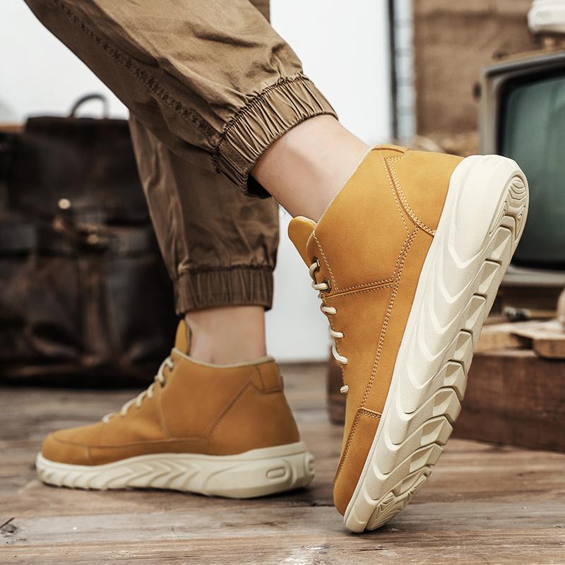Golden Sapling Plus Size 39-46 Man Shoes Concise Casual Outdoor Shoe 2025 Spring Microfiber Leather Mid Cut Man Footwear