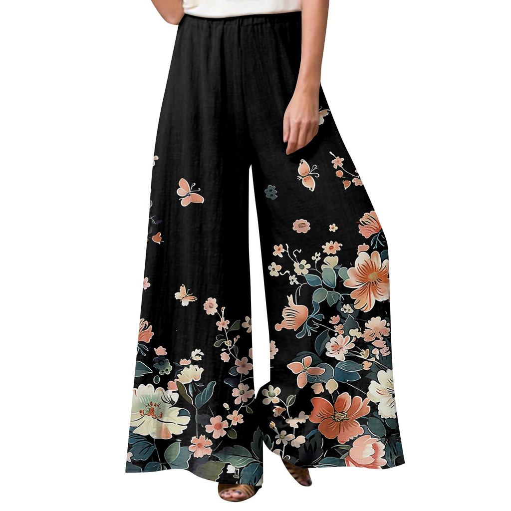 Women's Fashion Trend Printed Casual Loose Street Straight Leg Pants
