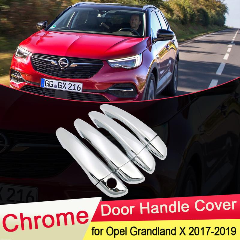 For Opel Vauxhall Grandland X 2017 2018 Luxuriou Chrome Door Handle Cover Trim Car Set Catch Styling Stickers Accessories
