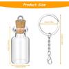10 Pcs Mini Bottles with Cork, 2ml Tiny Jars with Lids and Keycha Empty Spell Jars Glass ing Bottles for DIY Crafts Wedding Halloween Chrismas