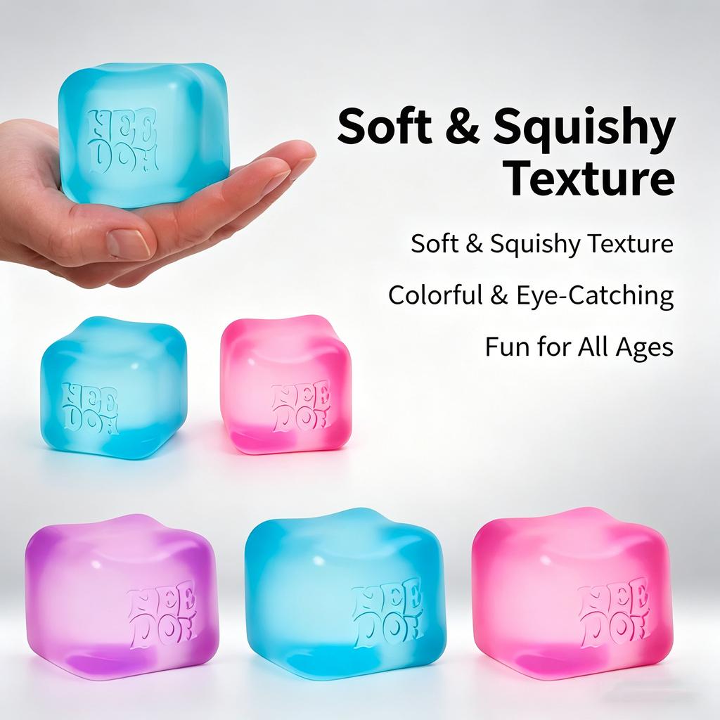 Schylling Nice Cube Sensory Stress Relief Fidget Toy Desk Focus Cube Anti Anxiety For Adults Kids