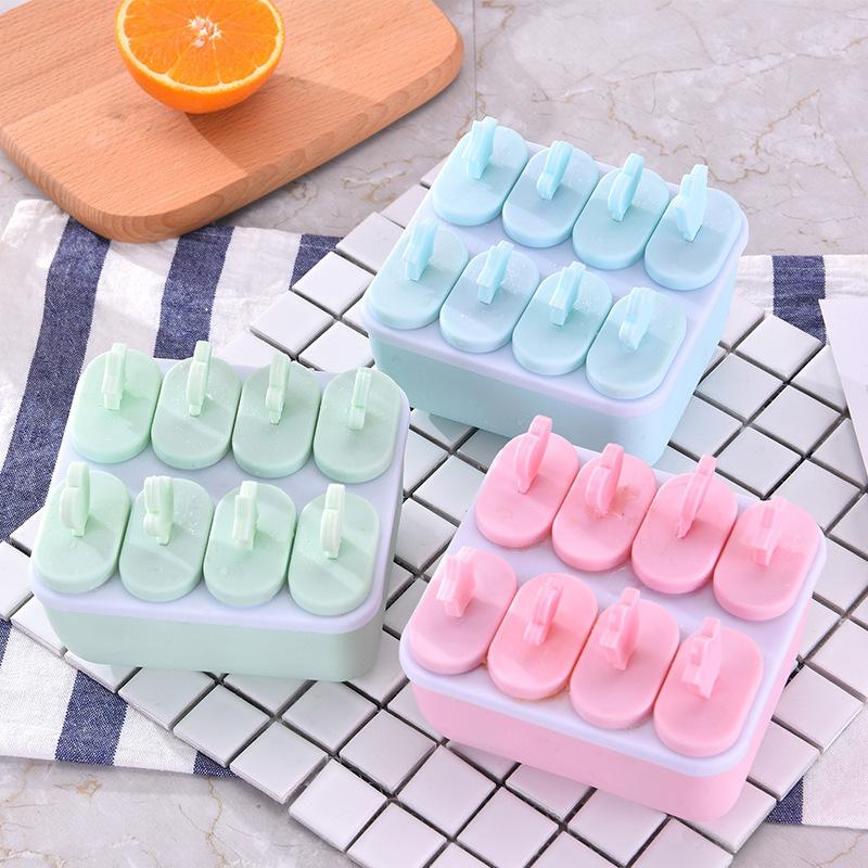 Popsicle Mould Tray 8 Cell Ice Cream Maker Multi Cell Reusable DIY Freezer Kitchen Tool For Kids Summer Party Treats