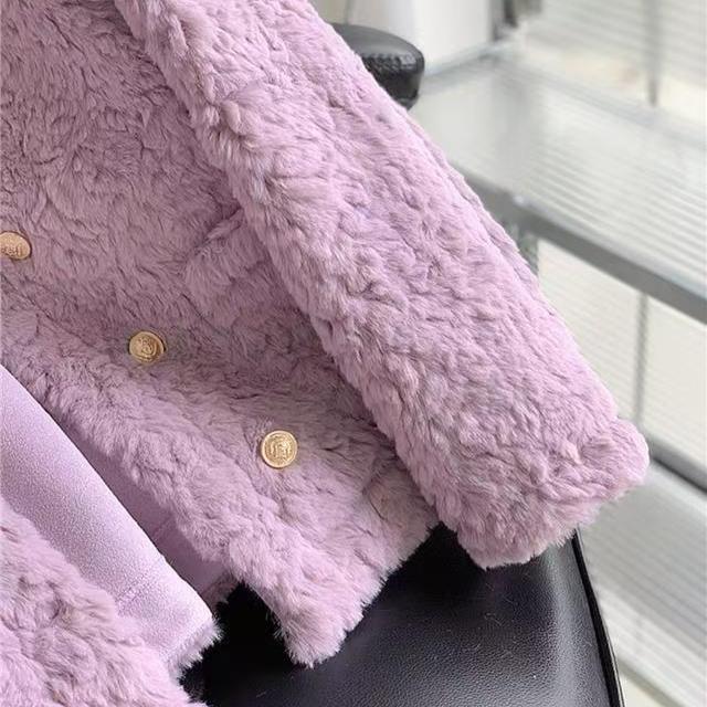 Autumn and Winter Lambskin Coat Korean-style One-piece Fur Lambskin Coat for Women Double-breasted Lambskin Top
