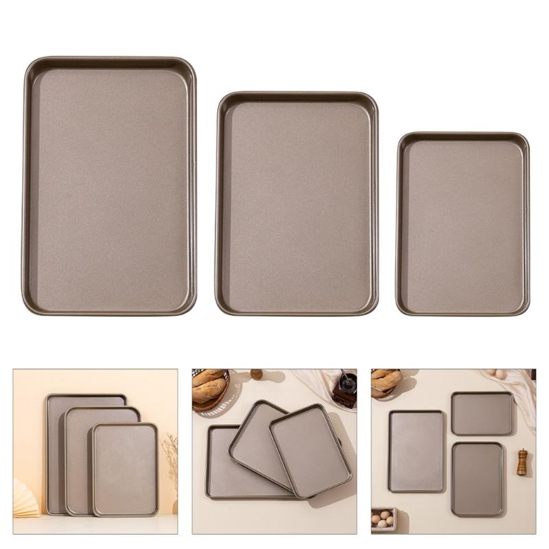 Heat Restaurant Carbon Steel Baking Tray Nonstick Layer Rectangular Cooking Plate Pan Cookie Sheet For High Heat Oven
