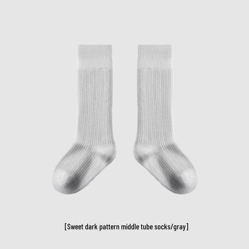 

Упаковка детских хлопковых носков средней длины - 24 пары, дышащие, однотонные, на весну и лето L (Foot Length 18-20cm) 6-8 years