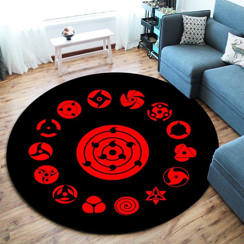 Famous cartoon NARUTO protagonist Uzumaki Naruto round carpet soft home decoration anti-slip door mat outdoor picnic mat carpet M3